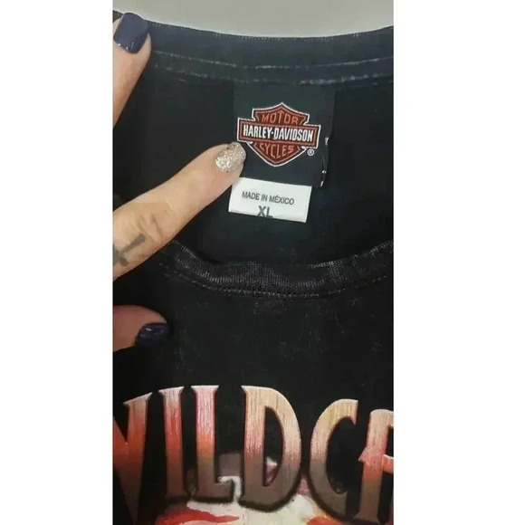 Harley Davidson Wild Cat t-shirt black stonewash %100‎ cotton mens extra large - Picture 3 of 6